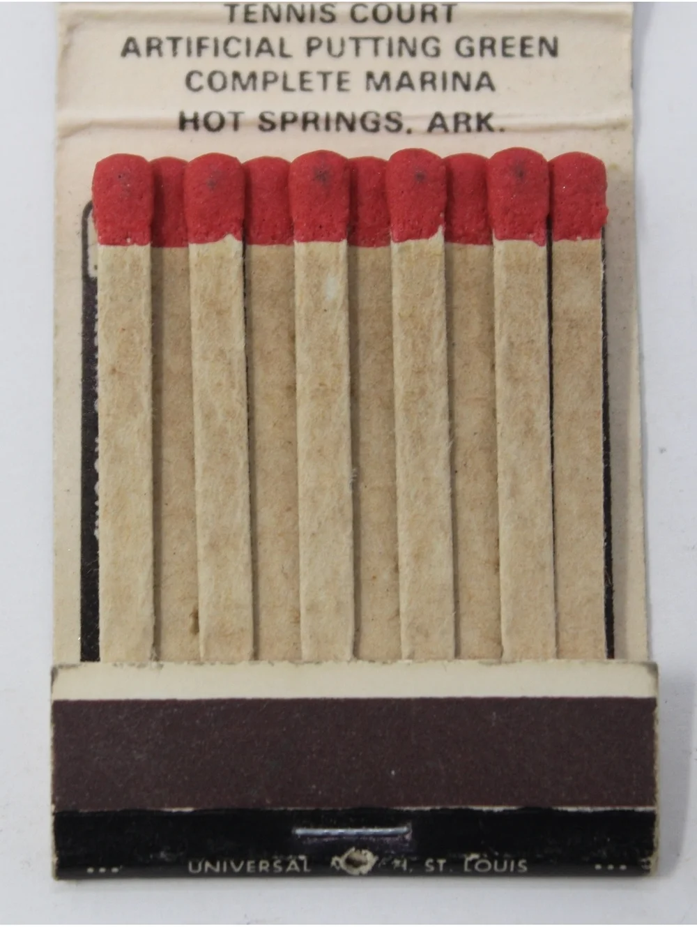 Vintage 1960s Holiday Inn Holidex Matchbook Hot Springs Lake Hamilton Arkansas